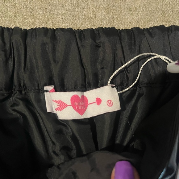 Buddy Love Shiny Black High Waist Shorts - Picture 2 of 4